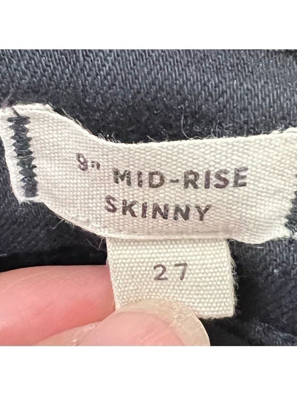 Madewell 9" Mid rise Skinny Jeans Stretch Boho Sz 27 Black - Picture 14 of 15